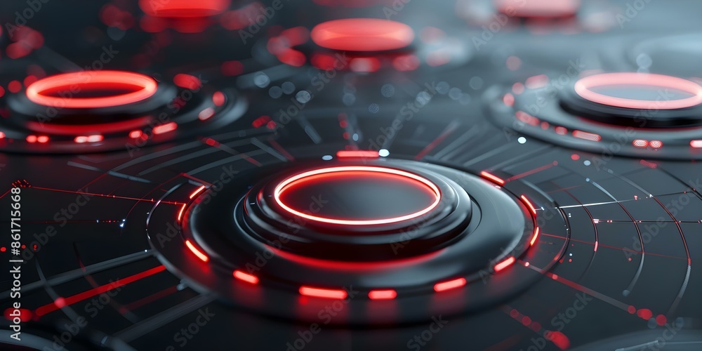 Poster visual representation of market segments using 3d glowing intersecting circles. concept market segme