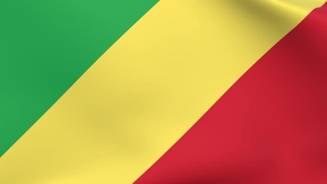 Waving flag of Republic of Congo Animation 3D render Method