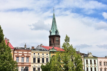 panorama of town Frydek-Mistek near ostrava in Czech republic