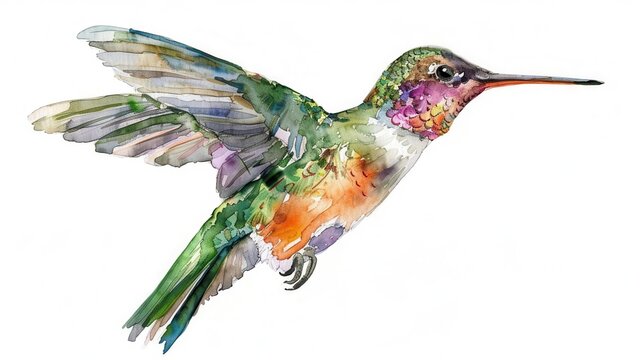 recommend clip art: watercolor illustration of a hummingbird handpainted clipart for graphic design resources