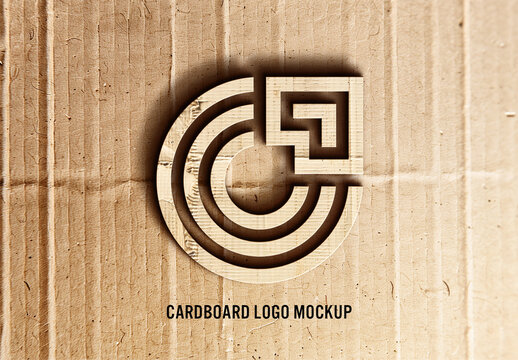 Cardboard Logo Mockup