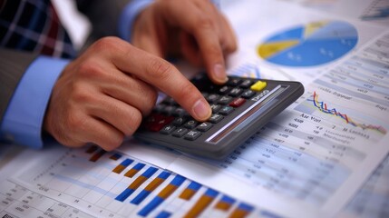 Calculating Success Businessperson Analyzing Financial Data with Precision and Focus