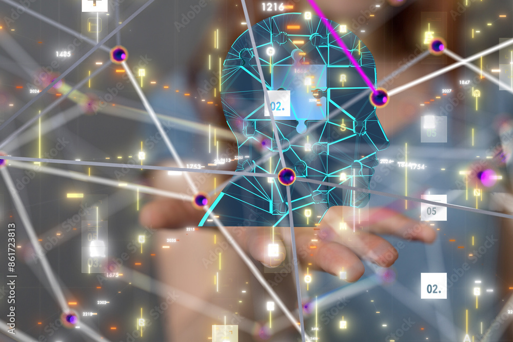 Poster digital medical futuristic interface 3d rendering - 3d
