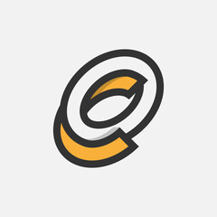 Fototapeta premium Letter CO or OC Logo, Monogram Logo letter C with O combination, design logo template element, vector illustration