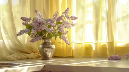 A photo of a multi-colored peony with shades of pink and white, placed beside a window that filters in natural sunlight, blurring out the distant background to focus