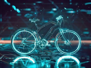 Futuristic modern technology bicycle abstract background.AI generated image