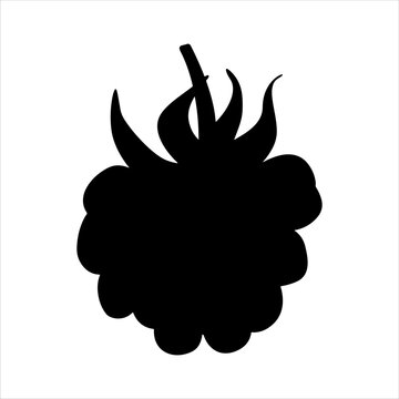 recommend clip art: Raspberry vector silhouette isolated on white background. Raspberry icon vector illustration design.