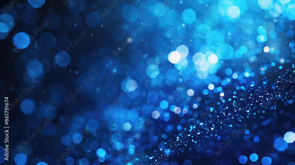 Poster a blue background with a lot of small blue dots. the dots are scattered all over the background and 