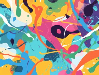 Vibrant Fusion of Colors: Abstract Artwork