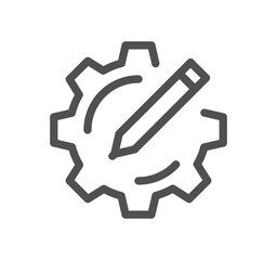 Gear related icon outline and linear vector.	