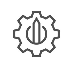 Gear related icon outline and linear vector.	