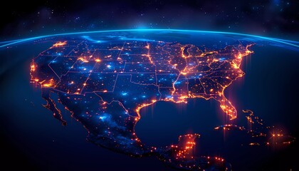 Silicon Valleys of the North, map of North America highlighted with multiple regions resembling Silicon Valley, clusters of advanced data centers.