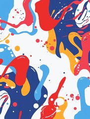 Playful Abstract Shapes on a White Canvas