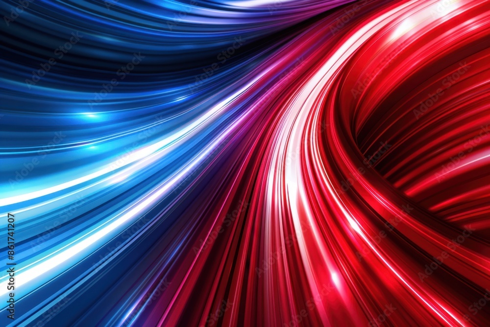 Poster abstract red, white and blue background with blur effect a red and blue gradient background with ray