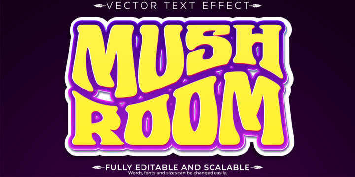 Psychedelic trippy text effect, editable mushroom text style