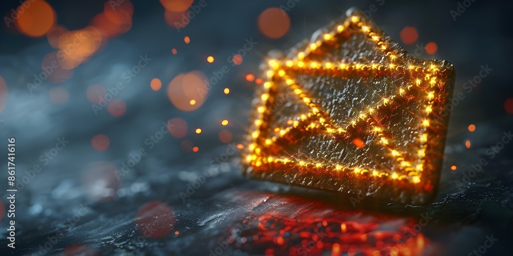 Poster prevent potential security risks by avoiding unknown or suspicious emails. concept cybersecurity, em