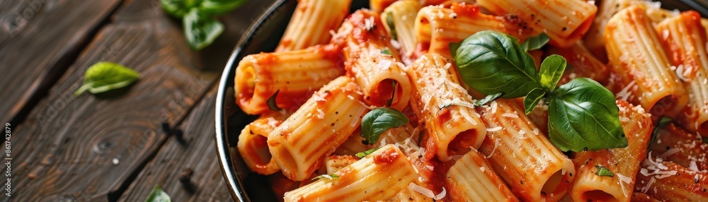 Sticker rigatoni pasta in tomato sauce - Stickers