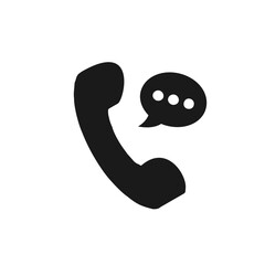 Set of monochrome telephone vector icons isolated on white background.