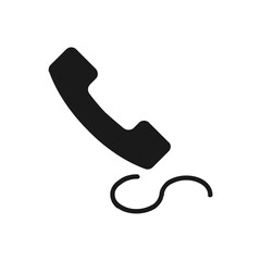 Set of monochrome telephone vector icons isolated on white background.