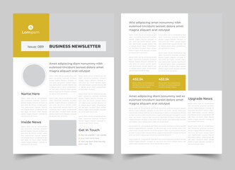 White Newsletter or magazine Layout, Monthly Newsletter, Magazine