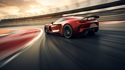 Sleek Sports Car Racing Through the Streets
