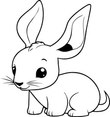 Outline coloring book for children of a cute animal
