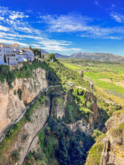 Obraz premium White houses on cliff in Andalusian city of Ronda in Spain, Europe.