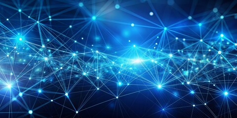 Fototapeta premium Abstract Blue Network Connection Background