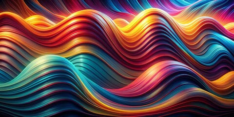 Obraz premium Abstract Colorful Wavy Lines - 3D Render