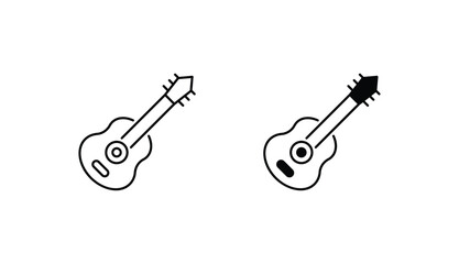 Acoustic Guitar icon design with white background stock illustration