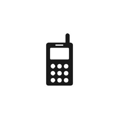 Set of monochrome telephone vector icons isolated on white background.