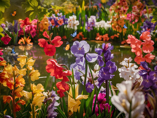 Obraz premium Fondo de flores en primavera