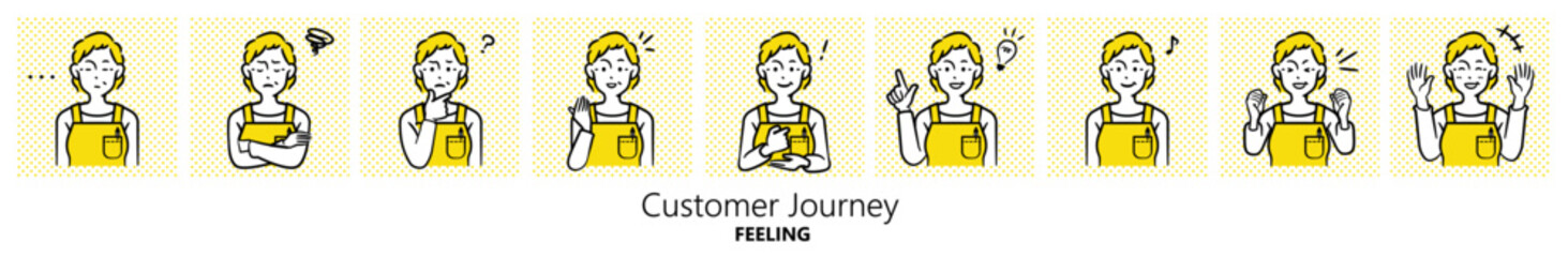 人物イラスト｜エプロン（女性）