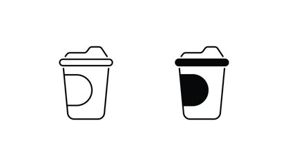 Plastic Cup icon design with white background stock illustration