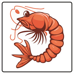 shrimp Fish coloring vector white background. shrimp vector for logo and coloring book image. Abstract, graphic, 