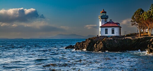 Lime Kiln Light, Lime Kiln Point, in Line Kiln State Park, San Juan Island, Washington © Bob