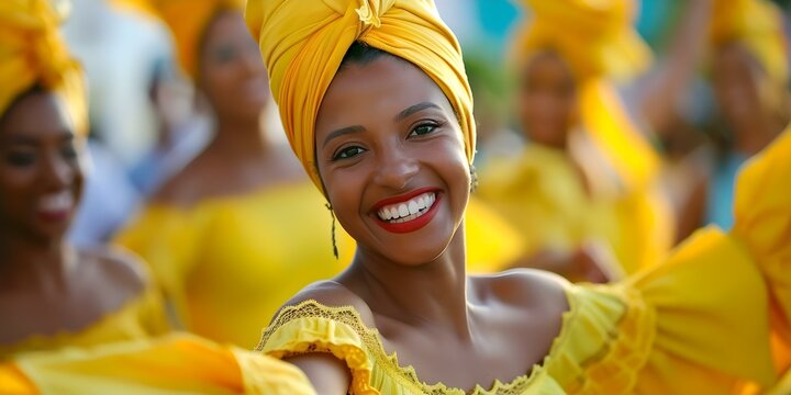 Experience Brazilian dance in Salvador with vibrant colors and traditional music. Concept Brazilian Culture, Dance, Vibrant Colors, Music, Salvador