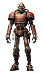 PNG Steampunk robot white background protection security.