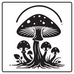
illustration of mushroom, black mushroom silhouette vector illustration for coloring book
t shirt, Hand drawn trendy Vector design