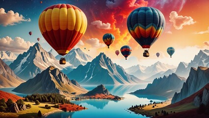 Paisaje de globos 