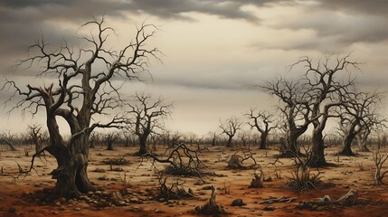 Image Depicting a Desolate Garden in Decay