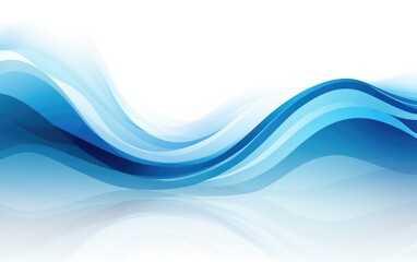 Serene Wave Minimalist Graphic on White Background with Copy Space