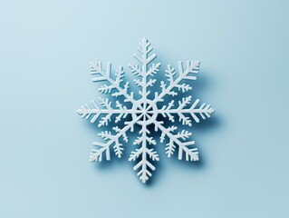 Chic Minimalist Snowflake Design on Clean White Background for Winter Themes