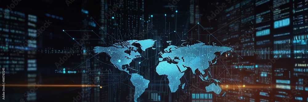 Poster digital technology background and software development new cloud computing business intelligence bac
