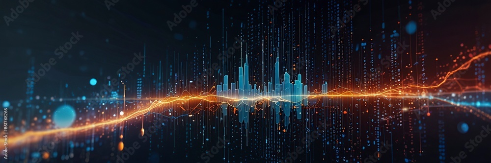 Poster digital technology background and software development new cloud computing business intelligence bac
