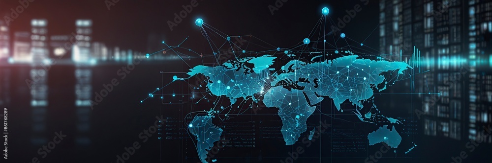 Poster digital technology background and software development new cloud computing business intelligence bac