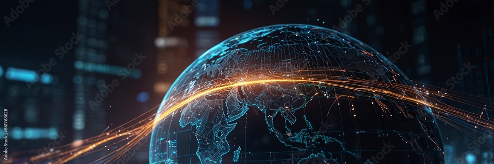 Poster digital technology background and software development new cloud computing business intelligence bac