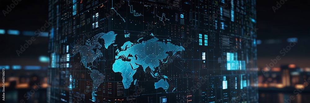 Poster digital technology background and software development new cloud computing business intelligence bac