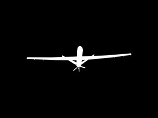 Silhouette of the UAV drone or Unmanned Aerial Vehicle, can use for Art Illustration, Logo Gram, Pictogram, Website, or Grahhic Design Element. Vector Illustration