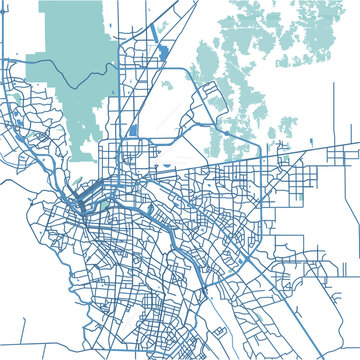 Layered vector map of El Paso in Texas in a professional blue style